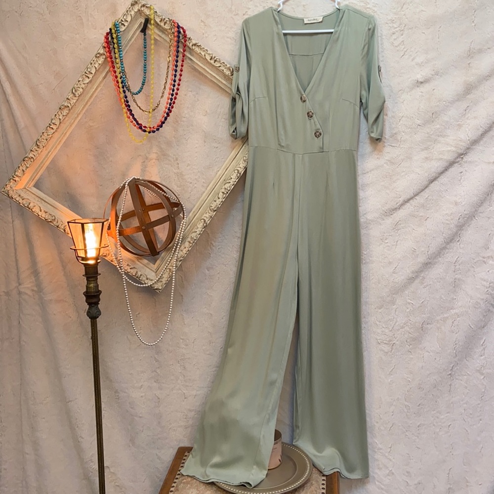 Light Green Cinch Jumpsuit